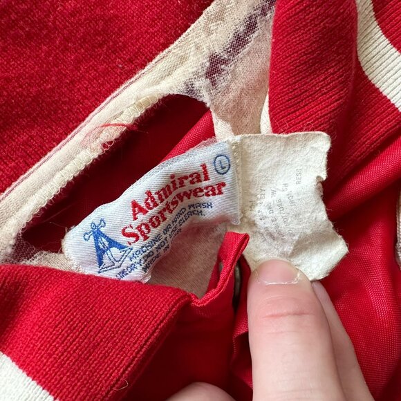 Vintage Admiral Sportswear Red Leopard App Embroidered Jacket Button Closure - Picture 8 of 12